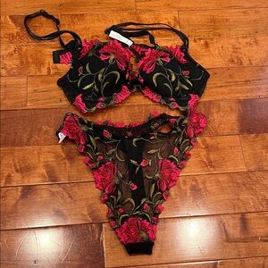 Luxury French Floral Embroidery Lingerie